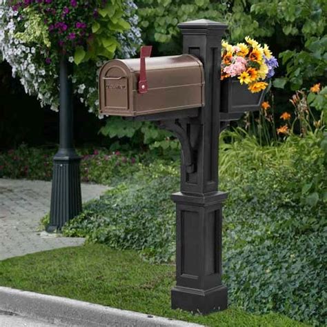 brown mailbox with post|brown mailbox and post combo.